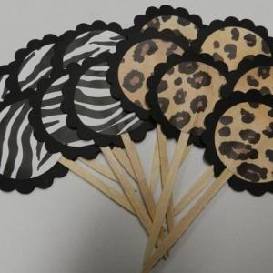 Animal Print Cupcake Toppers Leopard And Zebra