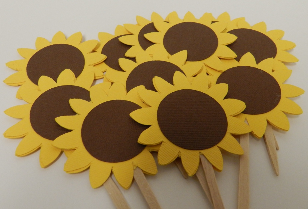 Sunflower Cupcake Toppers on Luulla